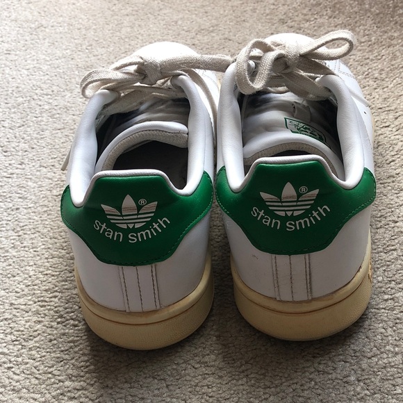 Adidas Stan Smith White and Green Shoes - Picture 2 of 10